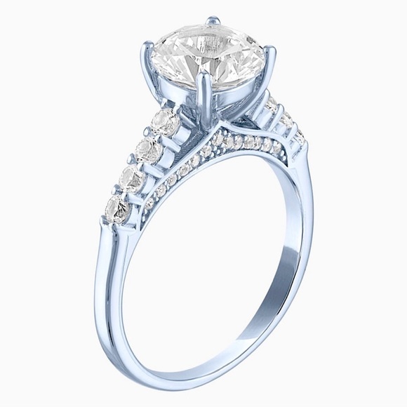 NEW! 💍 .925 STERLING SILVER & WHITE SAPPHIRE PROMISE ENGAGEMENT RING Women’s 7 - Picture 2 of 2